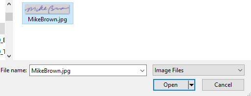 Signature Open File