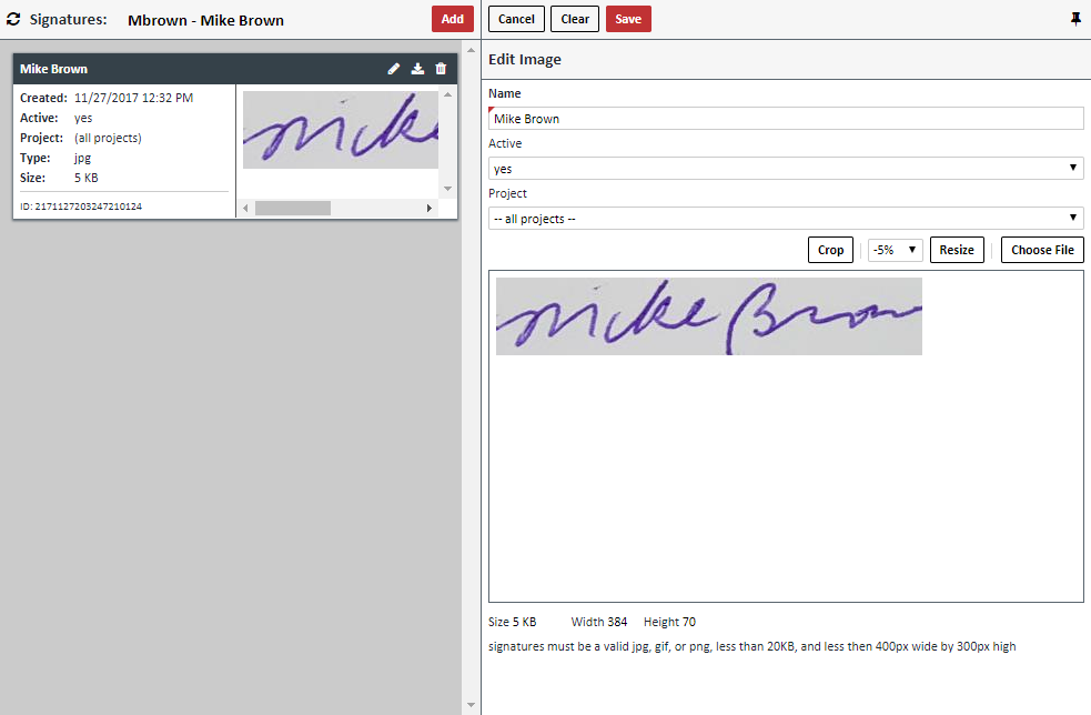 Signature Saved