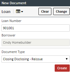 Loan Number and Document Type Selection