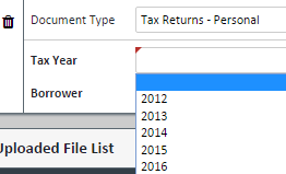 Tax Year Dropdown