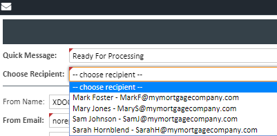 Choose Recipient Dropdown