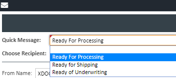Quick Message Dropdown